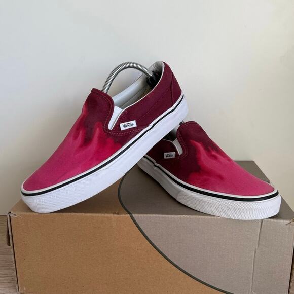 Vans Classic Lo Slip On Pink \\White Sneakers  SZ- 6 Men SZ- 7.5 Women main image 5